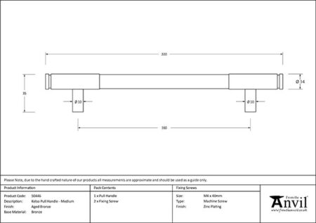 Aged Bronze Kelso Pull Handle - Medium | 50446 - Image 2