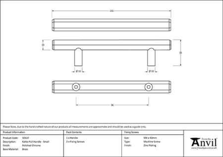 Polished Chrome Kahlo Pull Handle - Small | 50537 - Image 2