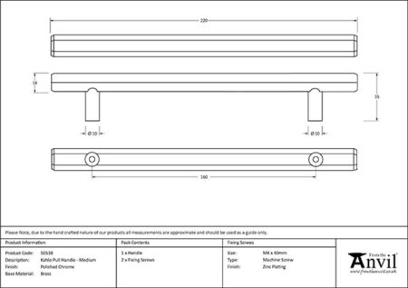 Polished Chrome Kahlo Pull Handle - Medium | 50538 - Image 2