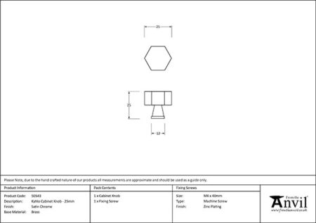 Satin Chrome Kahlo Cabinet Knob - 25mm | 50543 - Image 2
