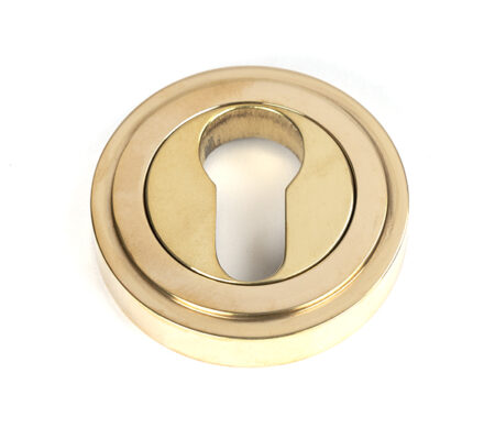 Polished Brass Round Euro Escutcheon (Art Deco) | 50593