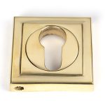 Polished Brass Round Euro Escutcheon (Square) | 50595