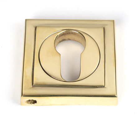 Polished Brass Round Euro Escutcheon (Square) | 50595