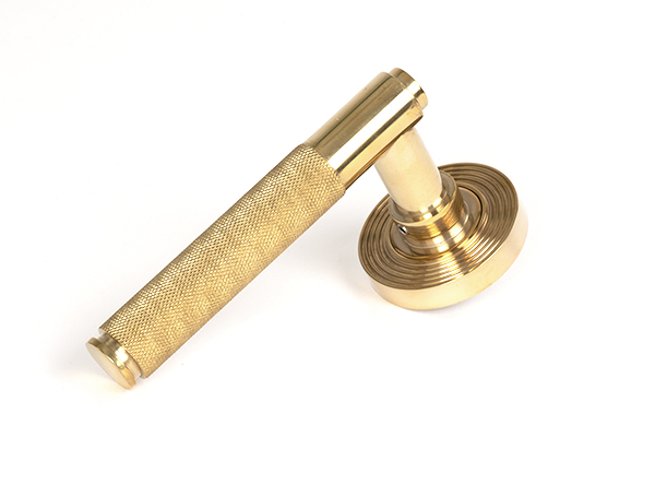 Polished Brass Brompton Lever on Rose Set (Beehive) | 50609