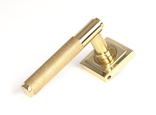 Polished Brass Brompton Lever on Rose Set (Square) | 50611