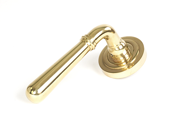 Polished Brass Newbury Lever on Rose Set (Art Deco) | 50620