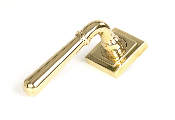 Polished Brass Newbury Lever on Rose Set (Square) - Unsprung | 50625
