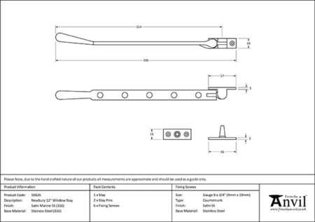 Satin Marine SS (316) 12" Newbury Stay | 50635 - Image 2