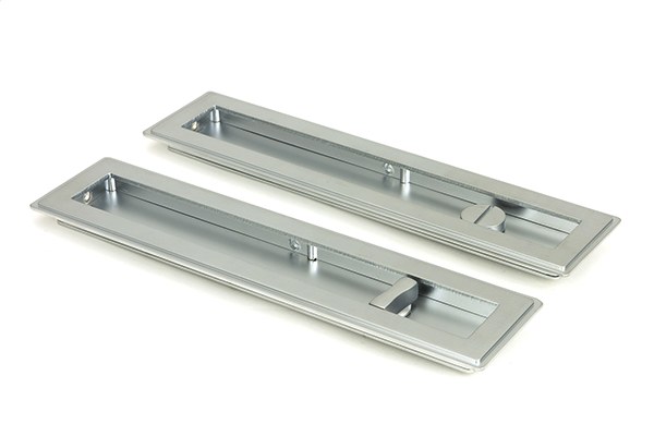 Satin Chrome 250mm Art Deco Rectangular Pull - Privacy Set | 50641