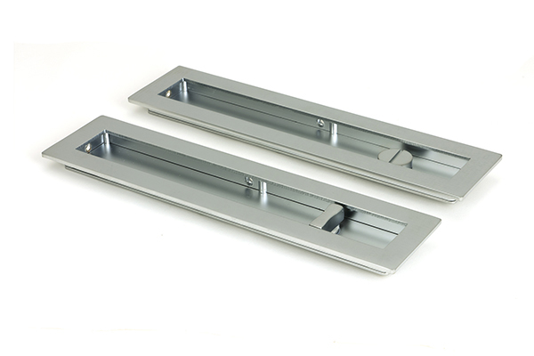 Satin Chrome 250mm Plain Rectangular Pull - Privacy Set | 50643