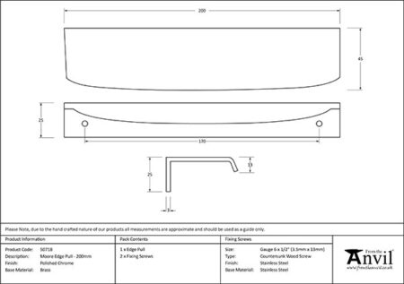 Polished Chrome 200mm Moore Edge Pull | 50718 - Image 2