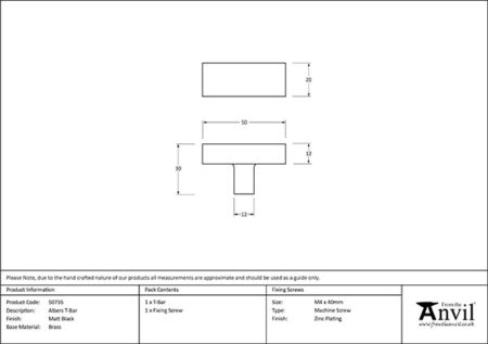 Matt Black Albers T-Bar | 50735 - Image 2