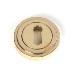 Polished Brass Round Escutcheon (Art Deco) | 50747