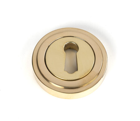 Polished Brass Round Escutcheon (Art Deco) | 50747
