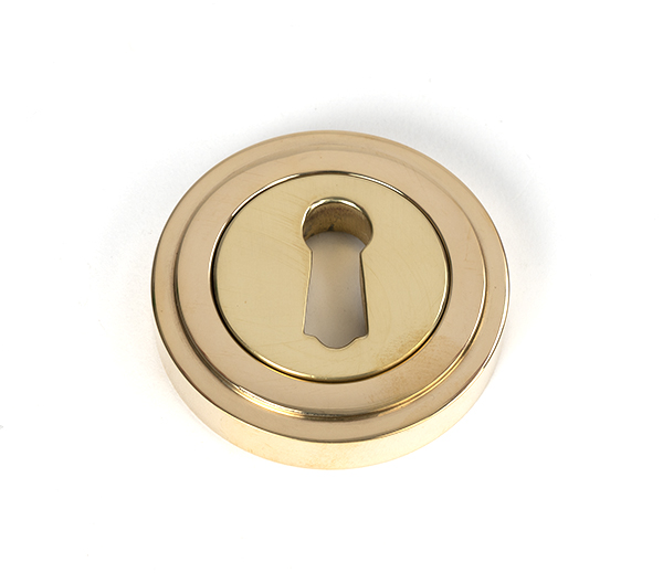 Polished Brass Round Escutcheon (Art Deco) | 50747
