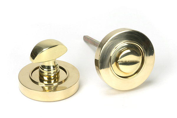 Polished Brass Round Thumbturn Set (Plain) | 50750