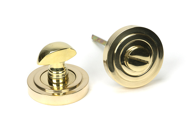Polished Brass Round Thumbturn Set (Art Deco) | 50751