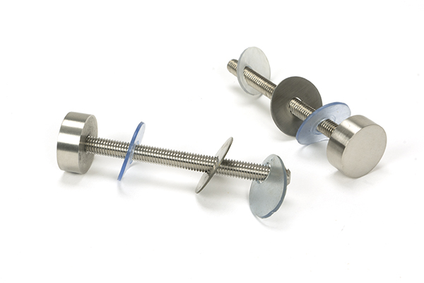 Satin SS (304) 100mm Bolt Fixings for T Bar (2) - Offset | 50818