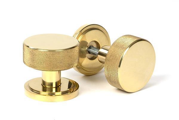 Polished Brass Brompton Mortice/Rim Knob Set (Art Deco) | 50836