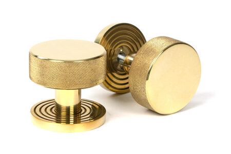Polished Brass Brompton Mortice/Rim Knob Set (Beehive) | 50837