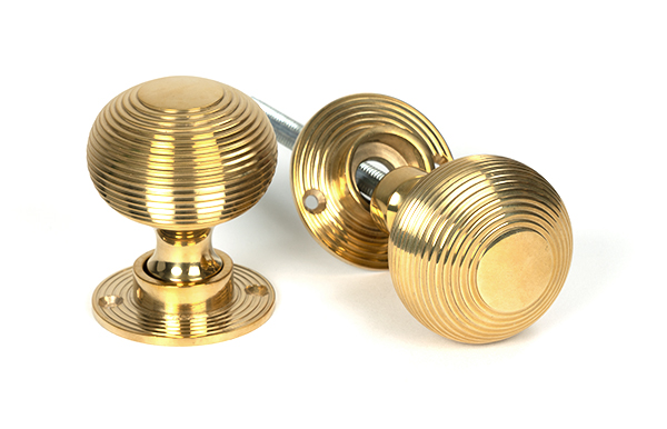 Polished Brass Heavy Beehive Mortice/Rim Knob Set | 50840
