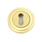 Satin Brass Round Escutcheon (Art Deco) | 50873