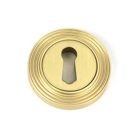 Satin Brass Round Escutcheon (Beehive) | 50874