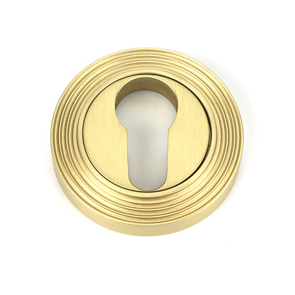 Satin Brass Round Euro Escutcheon (Beehive) | 50878