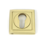Satin Brass Round Euro Escutcheon (Square) | 50879