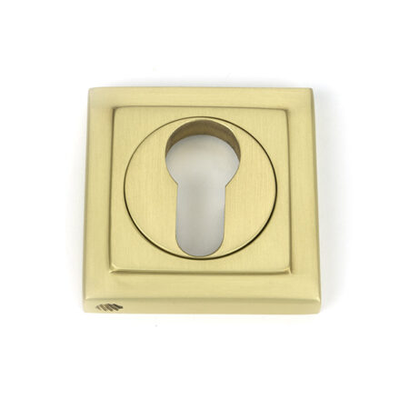 Satin Brass Round Euro Escutcheon (Square) | 50879