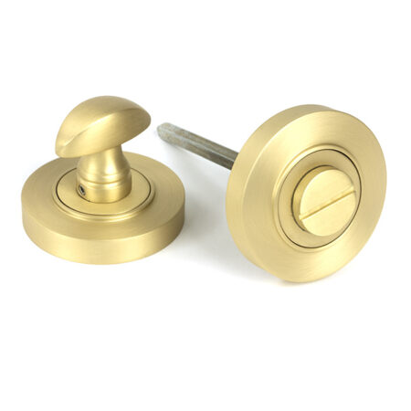 Satin Brass Round Thumbturn Set (Plain) | 50880