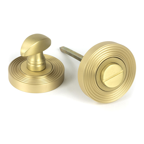 Satin Brass Round Thumbturn Set (Beehive) | 50882