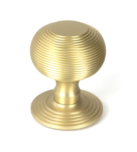 Satin Brass Beehive Centre Door Knob | 50887