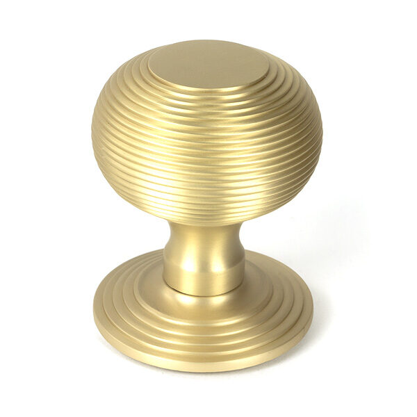 Satin Brass Beehive Centre Door Knob | 50887