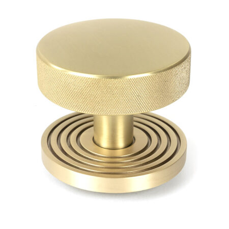 Satin Brass Brompton Centre Door Knob (Beehive) | 50895