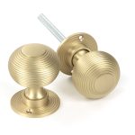 From the Anvil Satin Brass Heavy Beehive Mortice/Rim Knob Set