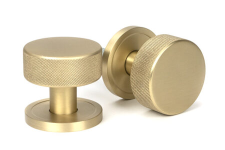 From the Anvil Satin Brass Brompton Mortice/Rim Knob Set (Plain)