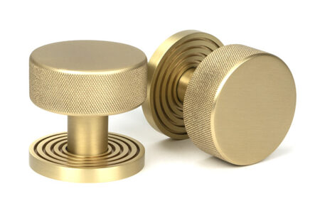 From the Anvil Satin Brass Brompton Mortice/Rim Knob Set (Beehive)