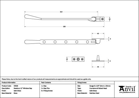 Satin Brass 12" Newbury Stay | 50928 - Image 2