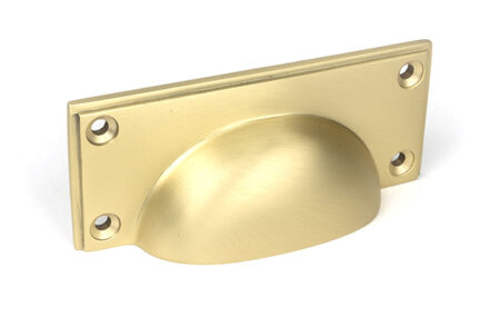 From the Anvil Satin Brass Art Deco Drawer Pull