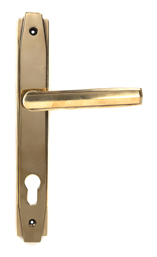 51186_main_S.jpg From the Anvil Aged Brass Art Deco Slimline Lever Espag. Lock Set - Image 1