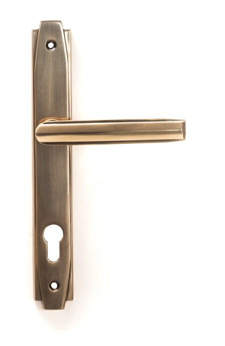 From the Anvil Polished Bronze Art Deco Slimline Lever Espag. Lock Set