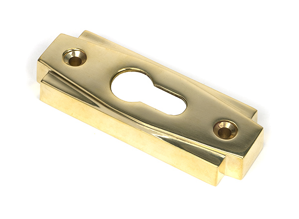 From the Anvil Polished Brass Art Deco Euro Escutcheon