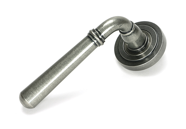 Pewter Newbury Lever on Rose Set (Art Deco) - Unsprung | 51331