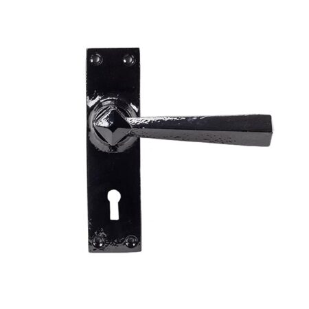 Black Straight Lever Lock Set | 73109