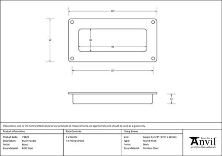 Black Flush Handle | 73128 - Image 2