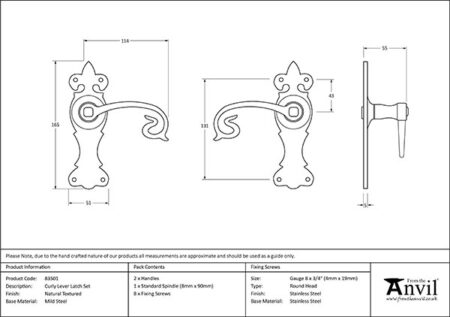 From the Anvil Curly Lever Latch Set - Image 2