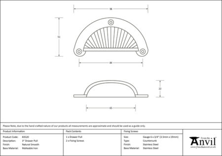 Natural Smooth 3" Flower Drawer Pull | 83520 - Image 2