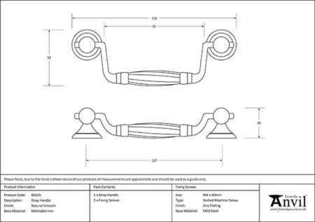 Natural Smooth Drop Handle | 83535 - Image 2