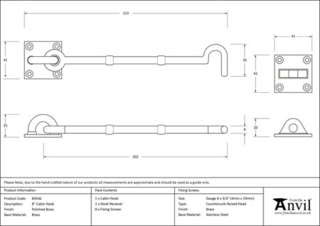 Polished Brass 8" Traditional Cabin Hook | 83546 - Image 2